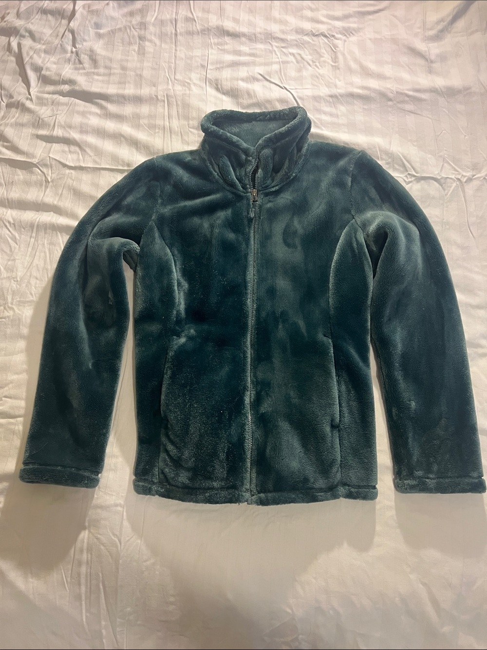 Plush Full-Zip Fleece Jacket in Deep Teal